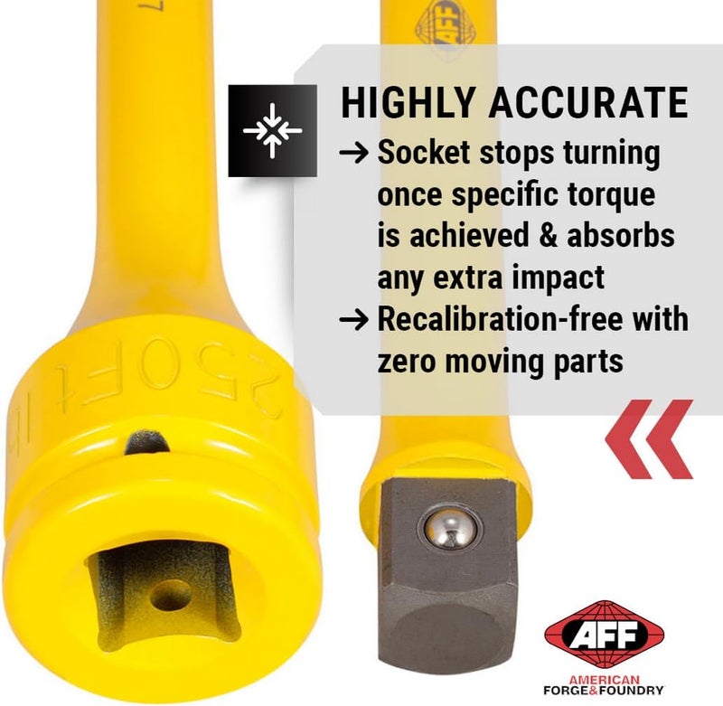 AFF Torque Limiting Extension, 3/4" Drive, 250 ft/lbs, Yellow, 40307 - Image 2