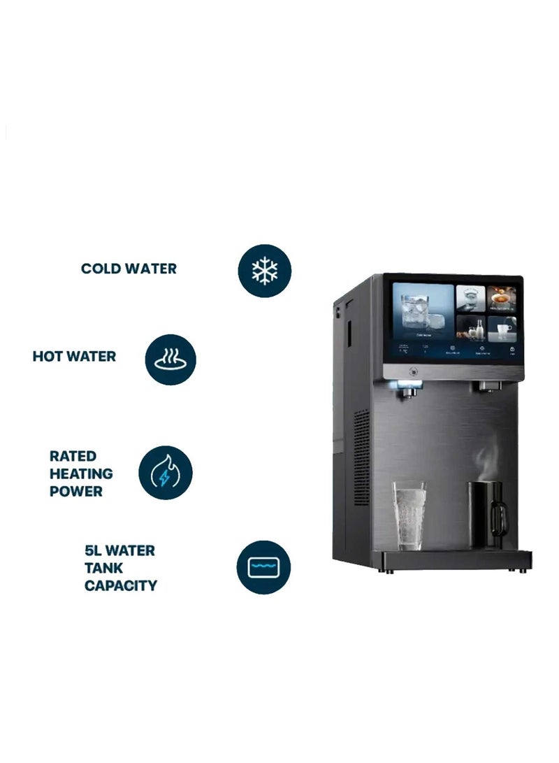 4-Stage Reverse Osmosis Water Purifier Dispenser with Dual Feed Purifier, 5L Water Tank Capacity, 7" Touch Display, 3 Second Rapid Heating - Black  - Image 2