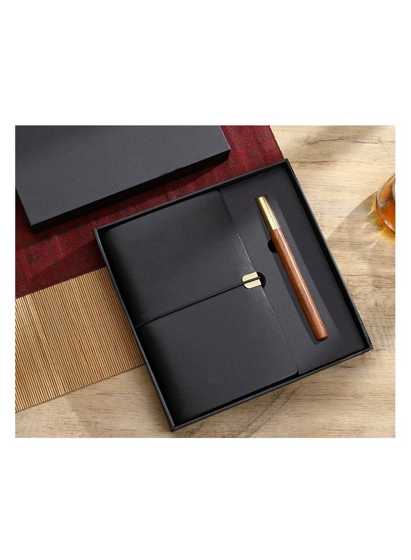 A6 Lined Leather Diary Notebook Personalized Hardcover Journal Set with Pen and Gift Box 136 Pages 68 Thick Lined Paper Daily Journal for Men and Women for School Travel Business Work Home Writing