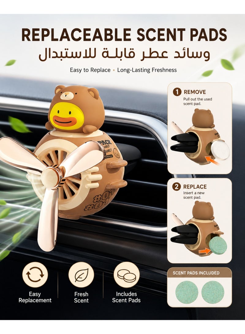معطر سيارة بني (ثلاث أوراق) مع حبتين معطرتين - Image 4