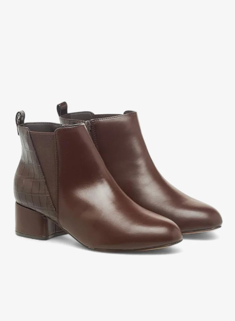 Flora Bella By Shoexpress Women Textured Block Heel Ankle Boots