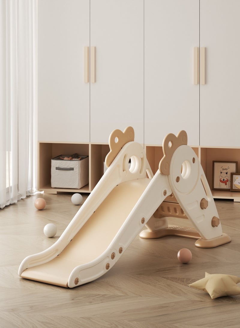 فول جوي زحليقه اطفال 2 في 1 شريحة مع طوق كرة السلة، زحليقه قابلة للطي للأطفال الصغار الأولاد والبنات المتسلقين، ألعاب داخلية وخارجية - Image 1