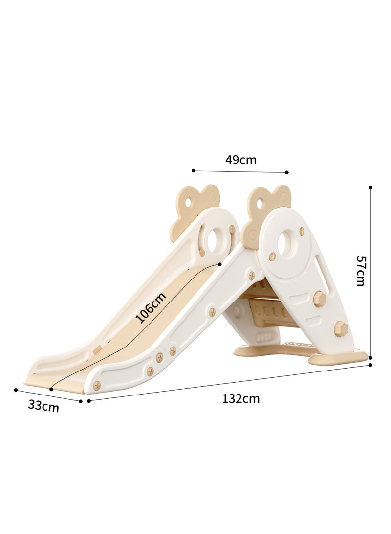 فول جوي زحليقه اطفال 2 في 1 شريحة مع طوق كرة السلة، زحليقه قابلة للطي للأطفال الصغار الأولاد والبنات المتسلقين، ألعاب داخلية وخارجية - Image 2