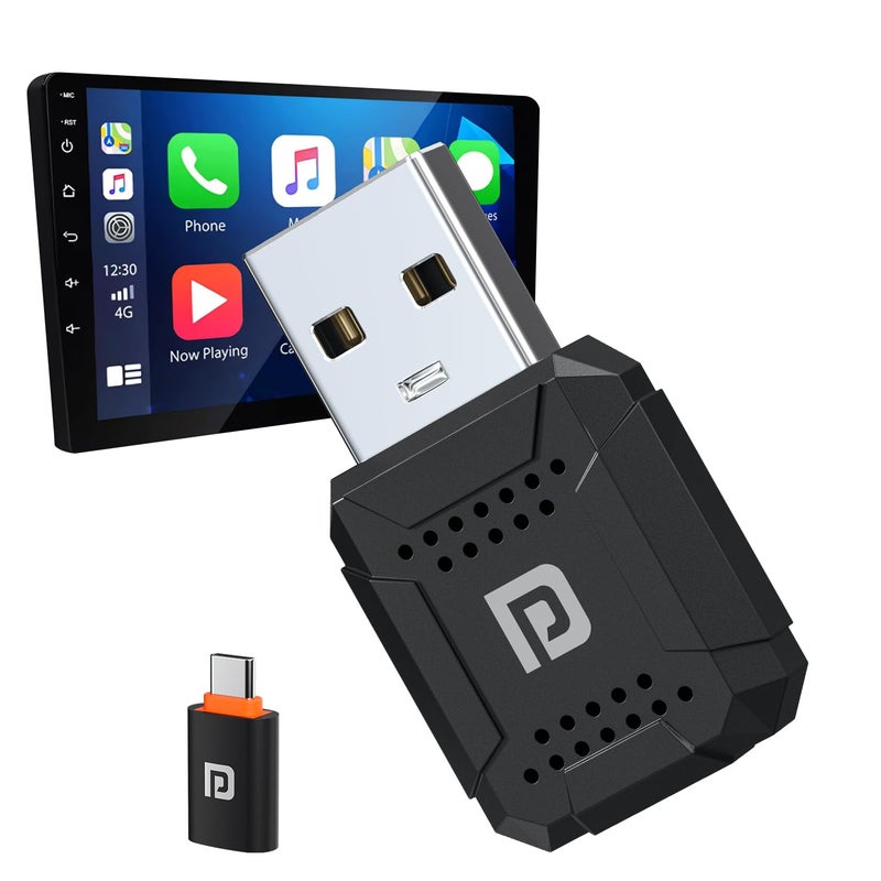 Portronics تune لايت، جهاز استقبال لاسلكي 2 في 1 CarPlay/Android Auto، يحول السلكي إلى لاسلكي، توصيل وتشغيل، فقط للسيارات المزودة بنظام Android Auto/CarPlay السلكي المثبت من المصنع، Android 12+ و iOS 15+ - Image 1