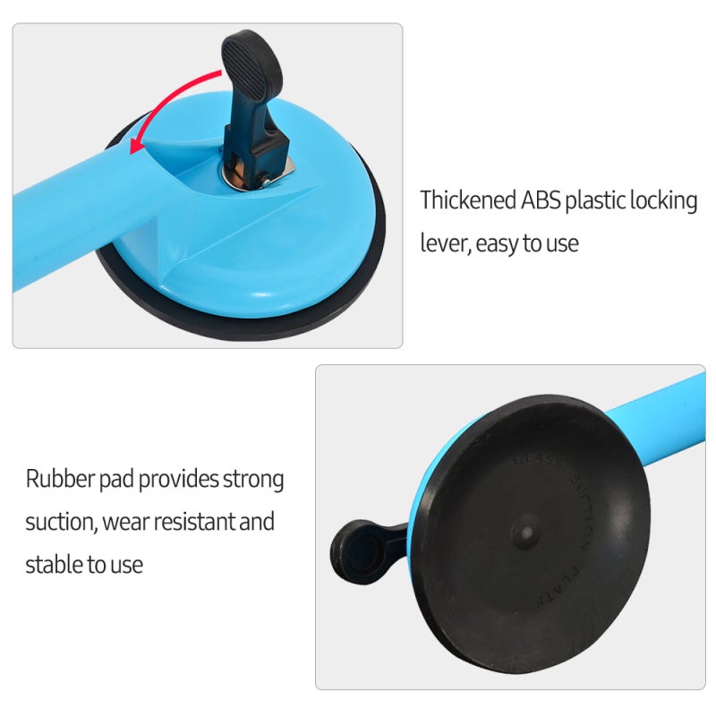 Glass Suction Cup Blue Type 2 Heavy Duty with Large Rubber Pad - Strong Suction Lifter for Smooth Tile Glass - Image 4