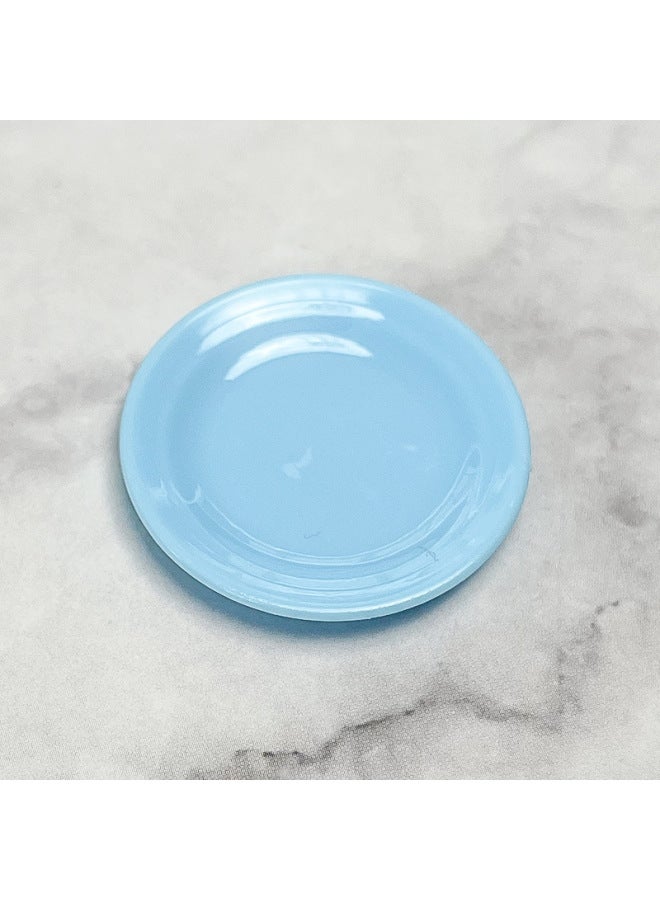 3.5cm Miniature Realistic Small Plate Diy Cream Gel Handmade Food Play Container Accessories Children's Play House Toys-Color:3.5cm Small Blue Plate - Image 1