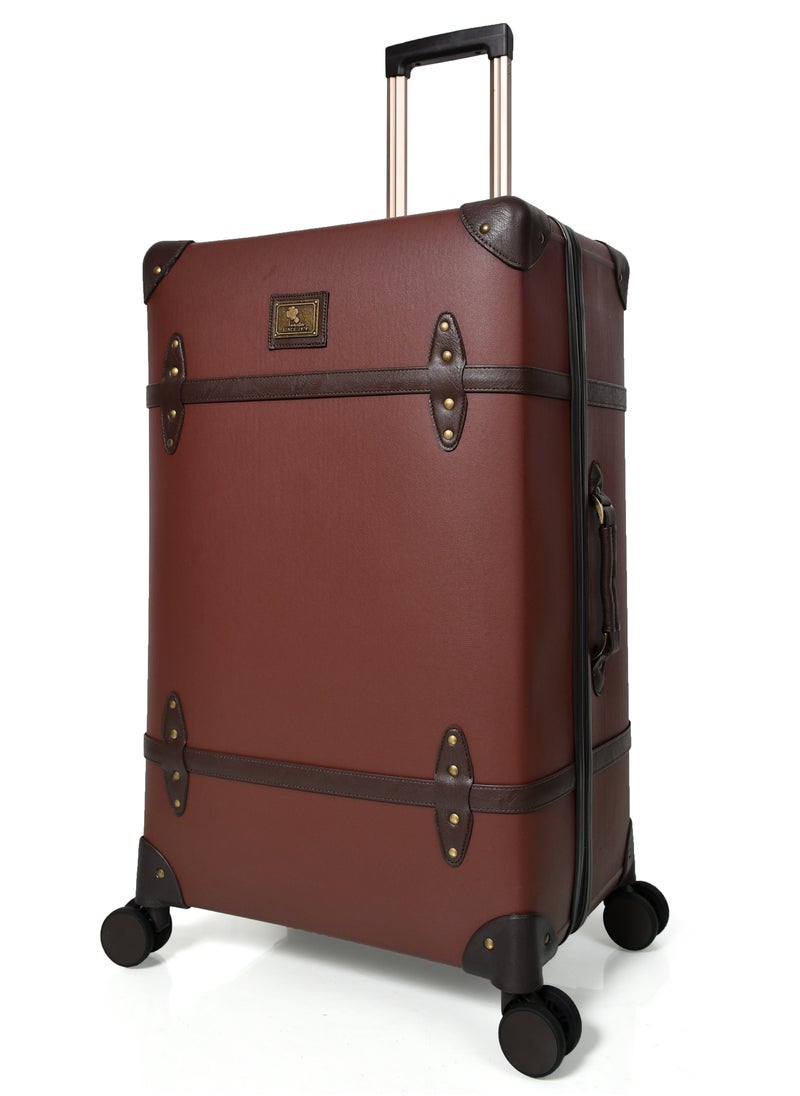MORANO Morano Classic Leather Luggage 4 Pcs Set Brown 28''-24''-20'''-14'''Inches  - Image 4