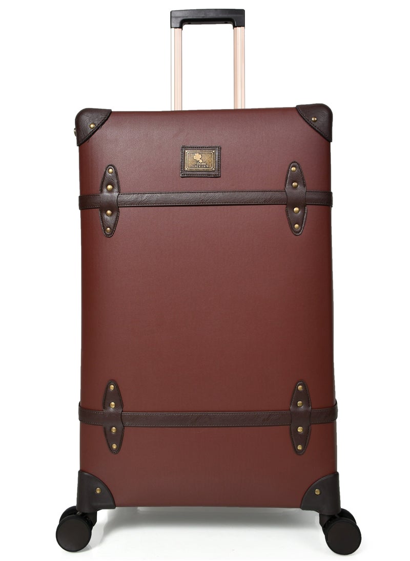 MORANO Morano Classic Leather Luggage 4 Pcs Set Brown 28''-24''-20'''-14'''Inches  - Image 5