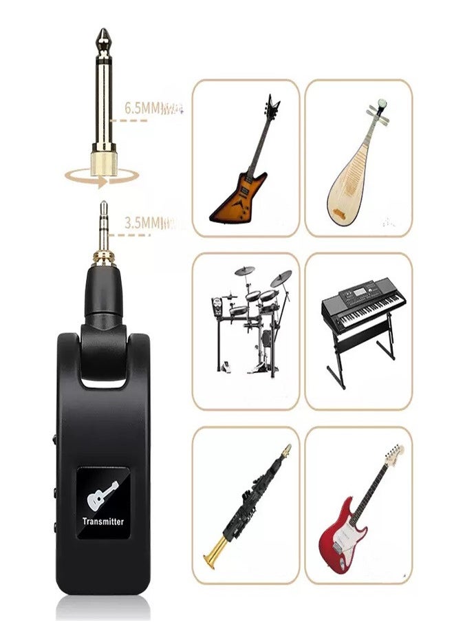 Generic Wireless Guitar Audio Transmitter And Receiver Rechargeable Wireless Guitar Transmitter Receiver for Electric Guitar Bass  - Image 2