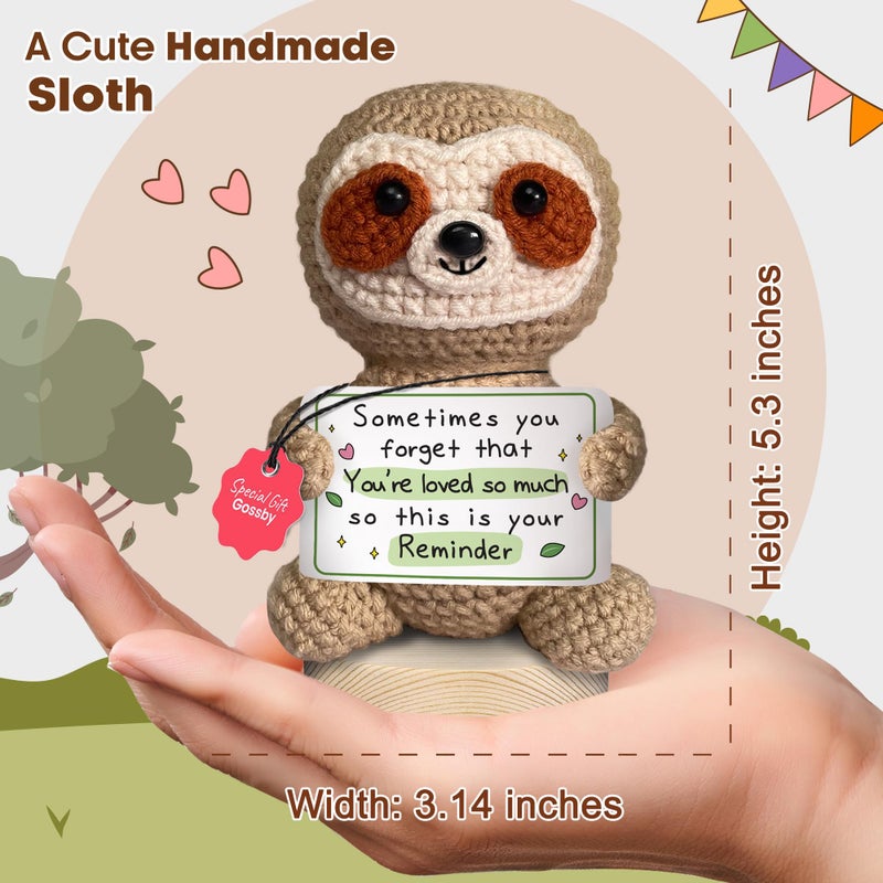 Gossby Positive Sloth Crochet - Sometimes You Forget That Youâ€™re Loved - Inspirational Gift Women - Emotional Support, Birthday, Encouragement, Thinking of You, Friend, Coworker, Boss - Image 4