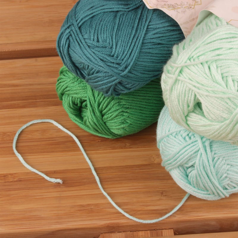 BambooMN JubileeYarn Bamboo Cotton Sport Yarn - 50g/Skein - Shades of Green - 4 Skeins - Image 3