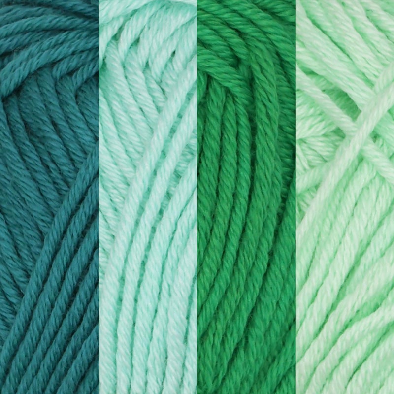 BambooMN JubileeYarn Bamboo Cotton Sport Yarn - 50g/Skein - Shades of Green - 4 Skeins - Image 2