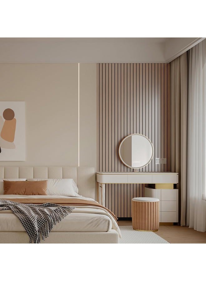 YLL YLL PVC Slat Wall Panel Peel and Stick 118"x 15.7" Faux Oak Grain Wood Slat Panel Self-Adhesive Wallpaper Soundproof 3D Wall Panels - Image 5