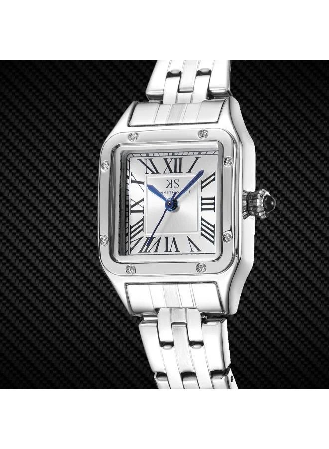 Kenneth Scott White Women's Stainless Steel Analog Watch K25512-SBSW - 23.5 mm for Women | Best Price UAE