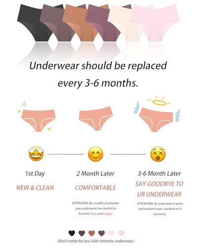 Sth Big High Waisted Seamless Underwear for Women No Show Panties Cheeky Scalloped Edge Bikini Breathable Briefs 6 Pack, Large - Image 5