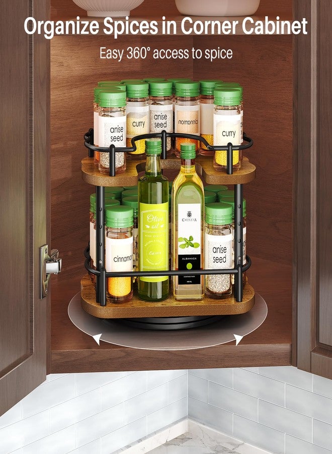 SNTD Spice Rack Organization for Cabinet - Height Adjustable Rotating Lazy Susan Organizer, Spice Organizer Fits Cabinets Wide＞ 11 inches, Clearance Height ＞10.5 inches - Image 4
