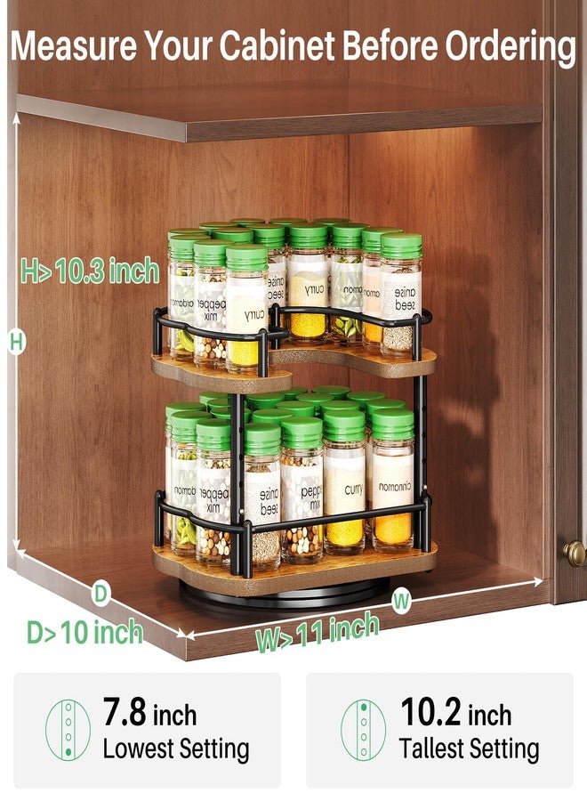 SNTD Spice Rack Organization for Cabinet - Height Adjustable Rotating Lazy Susan Organizer, Spice Organizer Fits Cabinets Wide＞ 11 inches, Clearance Height ＞10.5 inches - Image 2
