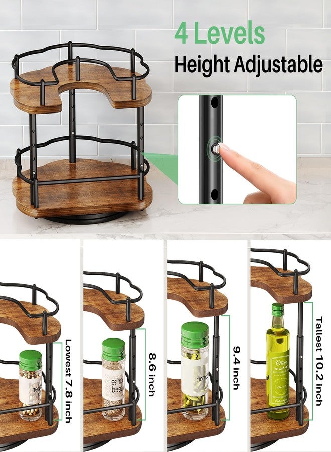 SNTD Spice Rack Organization for Cabinet - Height Adjustable Rotating Lazy Susan Organizer, Spice Organizer Fits Cabinets Wide＞ 11 inches, Clearance Height ＞10.5 inches - Image 5