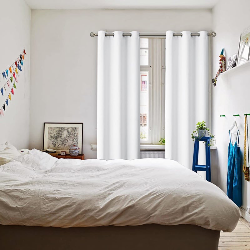 BGment Room Darkening Curtains 84 Inches Long - Grommet Thermal Insulated Drapes Window Treatment Curtains for Bedroom  2 Panels  38 x 84 Inch  Pure White - Image 2