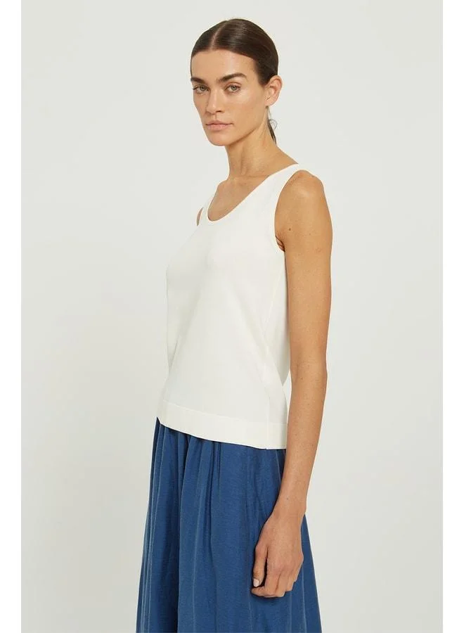 Mısırlı 1951 Ecru U-Neck Sleeveless Women's Tank Top