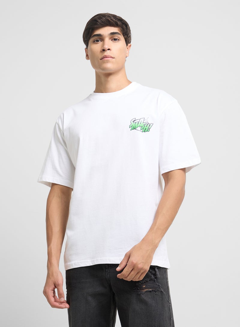 مارفل تيشيرت رجالي بقصة واسعة بياقة دائرية - Image 1