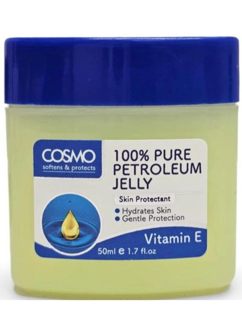 كوزمو بتروليوم جيلي نقي 100% مع فيتامين E مرطب ومهدئ للبشرة من كوزمو ، 50 مل