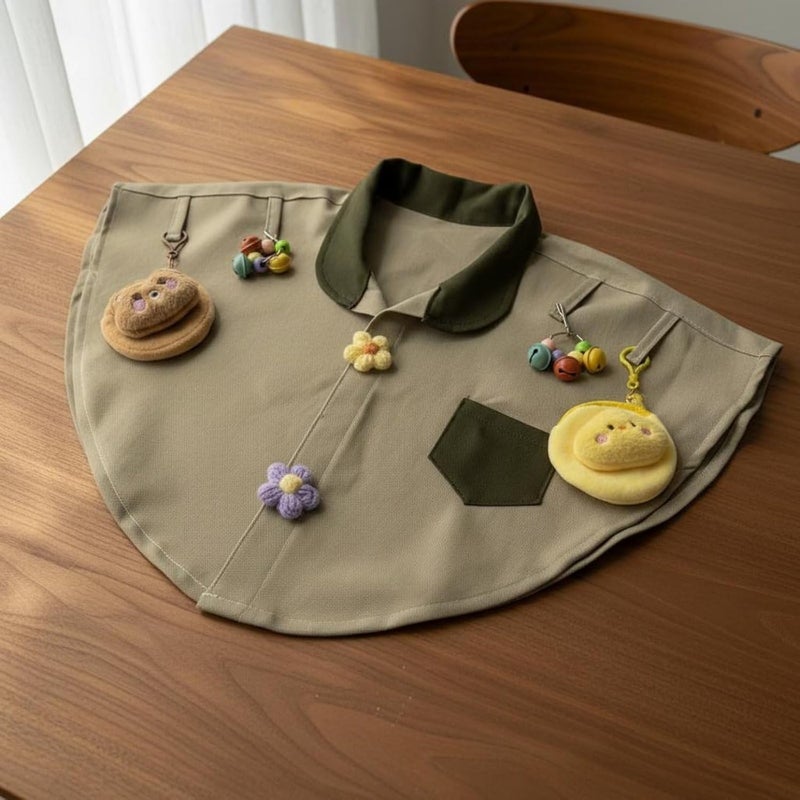 Parrot Owner Shoulder Resistant Avian Material Interaction Cape Treat Pocket for Home, Apricot, Without Accessories - Image 5