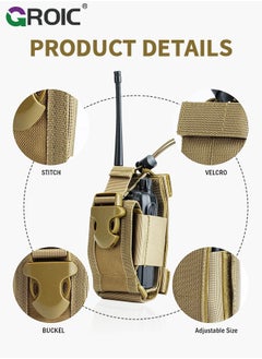 GROIC Radio Pouch, Radio Holster for Vest, Universal Walkie Talkie Holster Radio Holder for Duty Belt, Police Radio Holder Tactical Radio Pouch  - Image 4