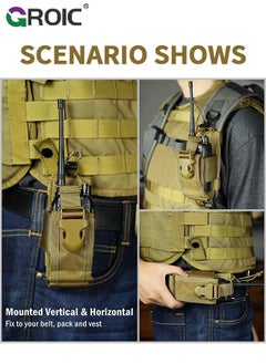 GROIC Radio Pouch, Radio Holster for Vest, Universal Walkie Talkie Holster Radio Holder for Duty Belt, Police Radio Holder Tactical Radio Pouch  - Image 3