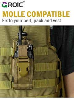 GROIC Radio Pouch, Radio Holster for Vest, Universal Walkie Talkie Holster Radio Holder for Duty Belt, Police Radio Holder Tactical Radio Pouch  - Image 5