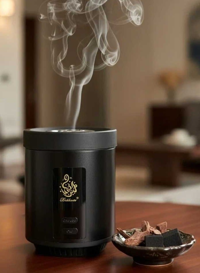 بخون مبخرة بخور مطورة، حامل بخور فحم إلكتروني عالي الجودة، أسود اللون - Image 4