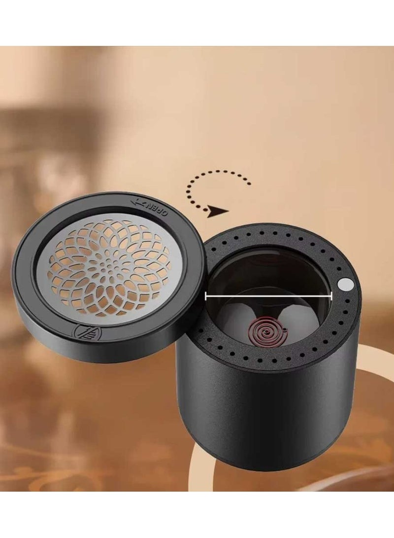 بخون مبخرة بخور مطورة، حامل بخور فحم إلكتروني عالي الجودة، أسود اللون - Image 5