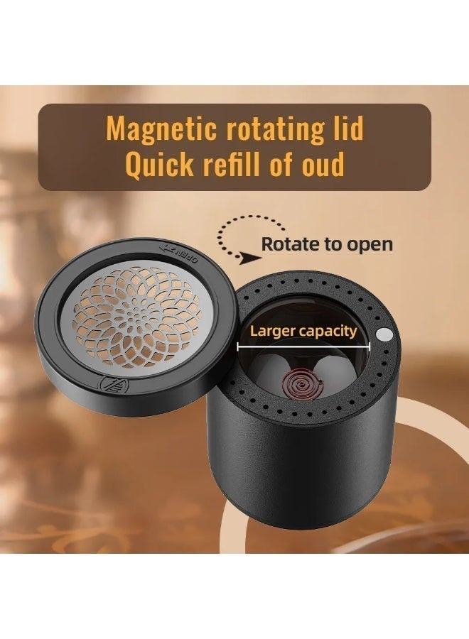 Bukhoon Upgraded  2-in-1 Bakhoor Burner High Quality Electronic With or without Charcoal,  Oud Incense Holder Black - Image 3