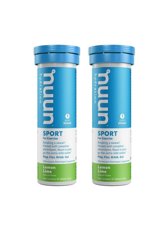 Nuun - Active Lemon+Lime Electrolyte Enhanced Drink Tablets 10 Count (Pack Of 2) - Image 1