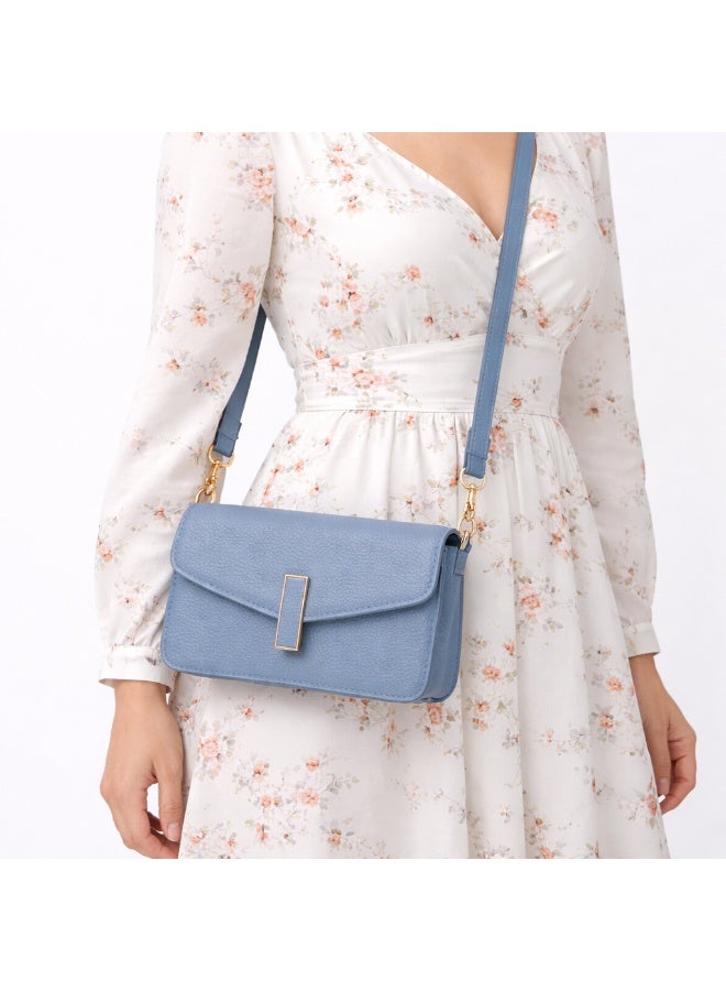 Elegant women's crossbody bag in pebbled leather - small handbag with internal zipper divider, suitable for occasions and travel - Image 1