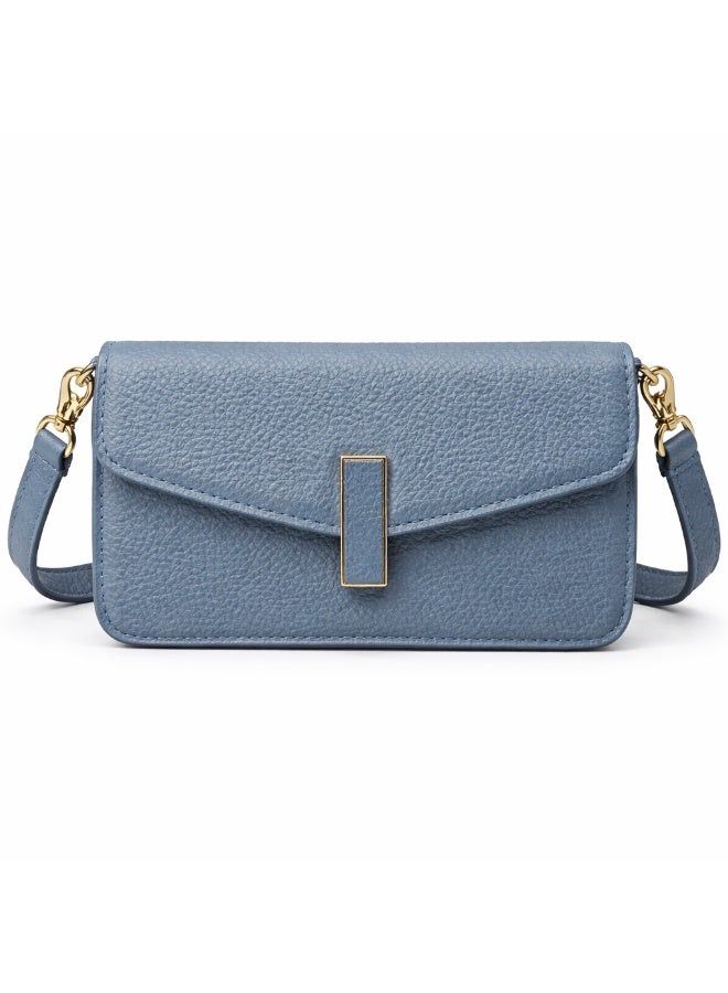 Elegant women's crossbody bag in pebbled leather - small handbag with internal zipper divider, suitable for occasions and travel - Image 2