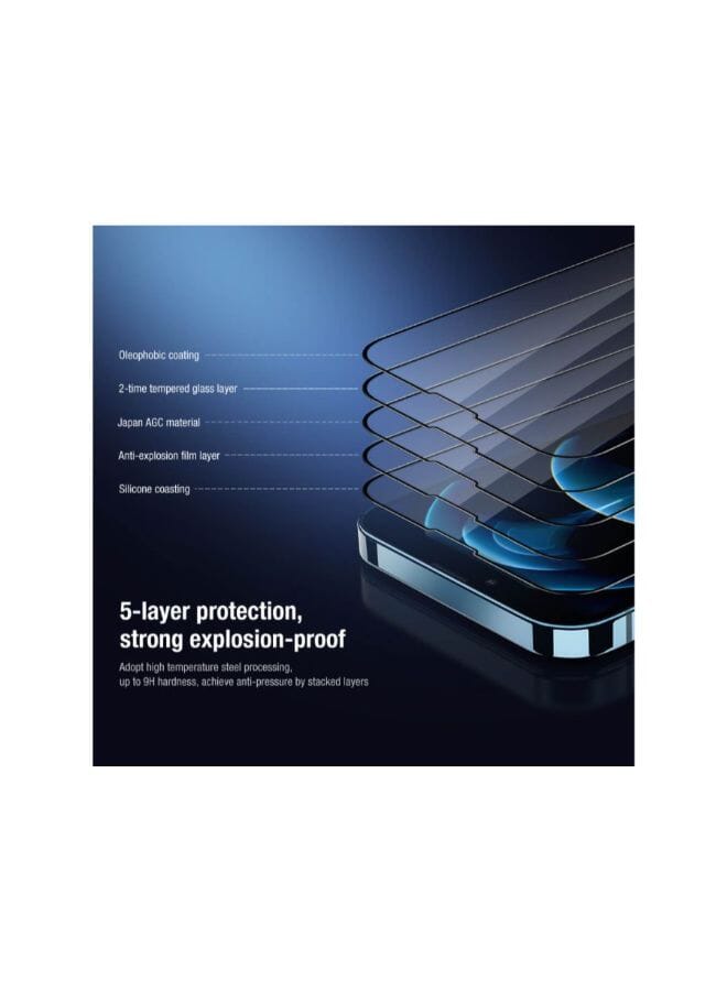 Nillkin 2 IN 1 HD Full Screen Tempered Glass Screen Protector 0.33mm and Camera Protective Film for Apple iPhone 14 Max 6.7 Inch 2022 - Image 5