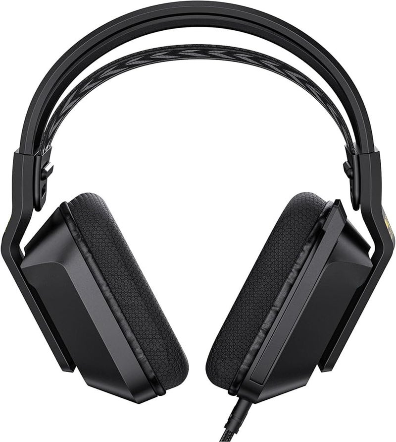 Black Gaming Headset with Microphone Soft Memory Foam Ear Cushions Volume Control Plug and Play for PC Laptop Game Console - Image 3