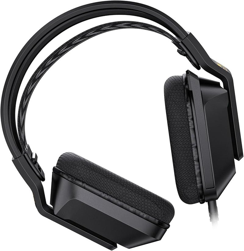 Black Gaming Headset with Microphone Soft Memory Foam Ear Cushions Volume Control Plug and Play for PC Laptop Game Console - Image 4