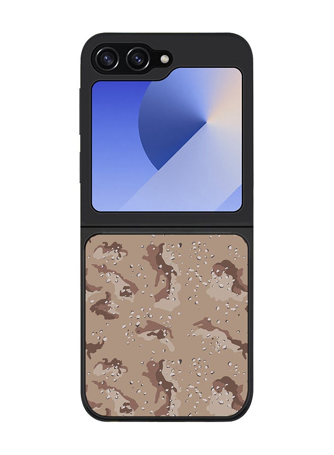 Stylizedd Rugged Black edge case for Samsung Galaxy Z Flip7 FE, Slim fit Soft Case Flexible Anti Drop TPU Gel Thin Cover -  Desert Storm Camo - Image 1