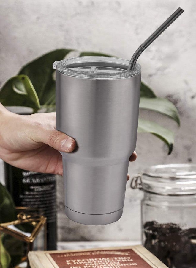 Hiware 12-Pack Black Stainless Steel Straws Reusable with Case - Metal Drinking Straws for 30oz and 20oz Tumblers Dishwasher Safe, 2 Cleaning Brushes Included - Image 4