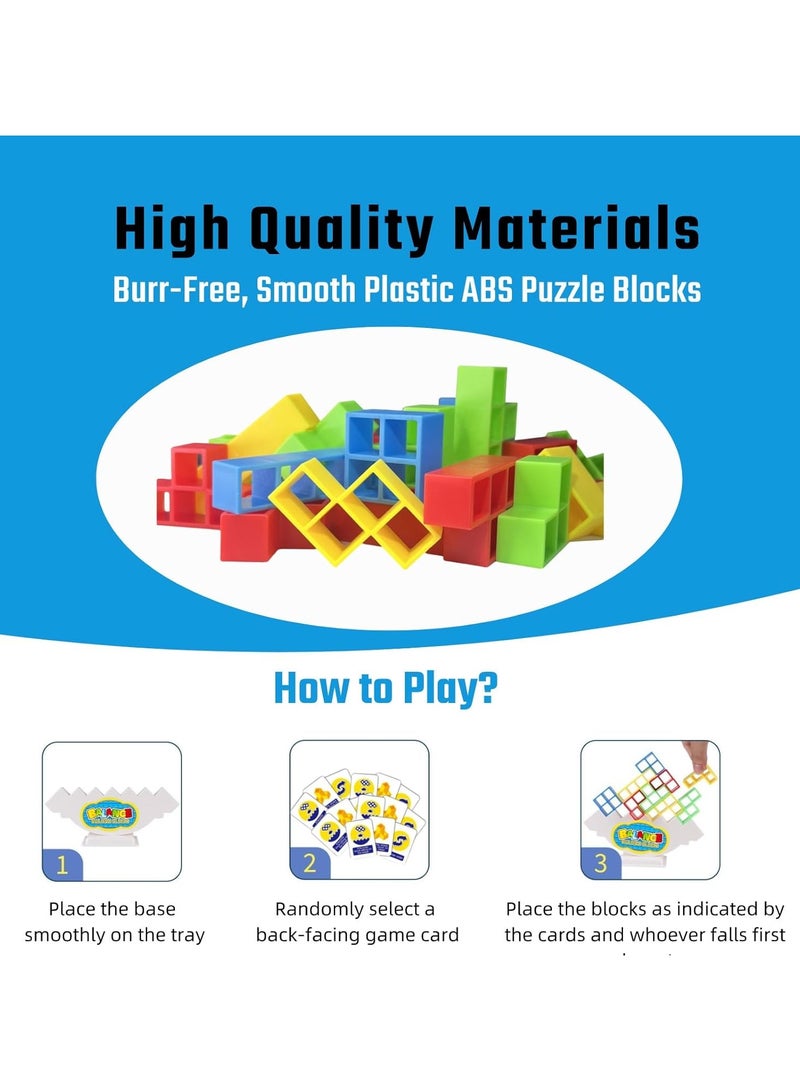 general 64-Piece Tetra Tower Stacking Game, Team Tower Tumbling Giant Stacking Game, Balance Stacking Blocks Game for Children and Adults Aged 6-12, Family Party Board Game, Educational STEM Toy - Image 5