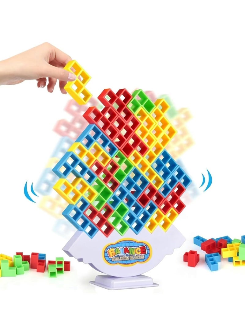 general 64-Piece Tetra Tower Stacking Game, Team Tower Tumbling Giant Stacking Game, Balance Stacking Blocks Game for Children and Adults Aged 6-12, Family Party Board Game, Educational STEM Toy - Image 1