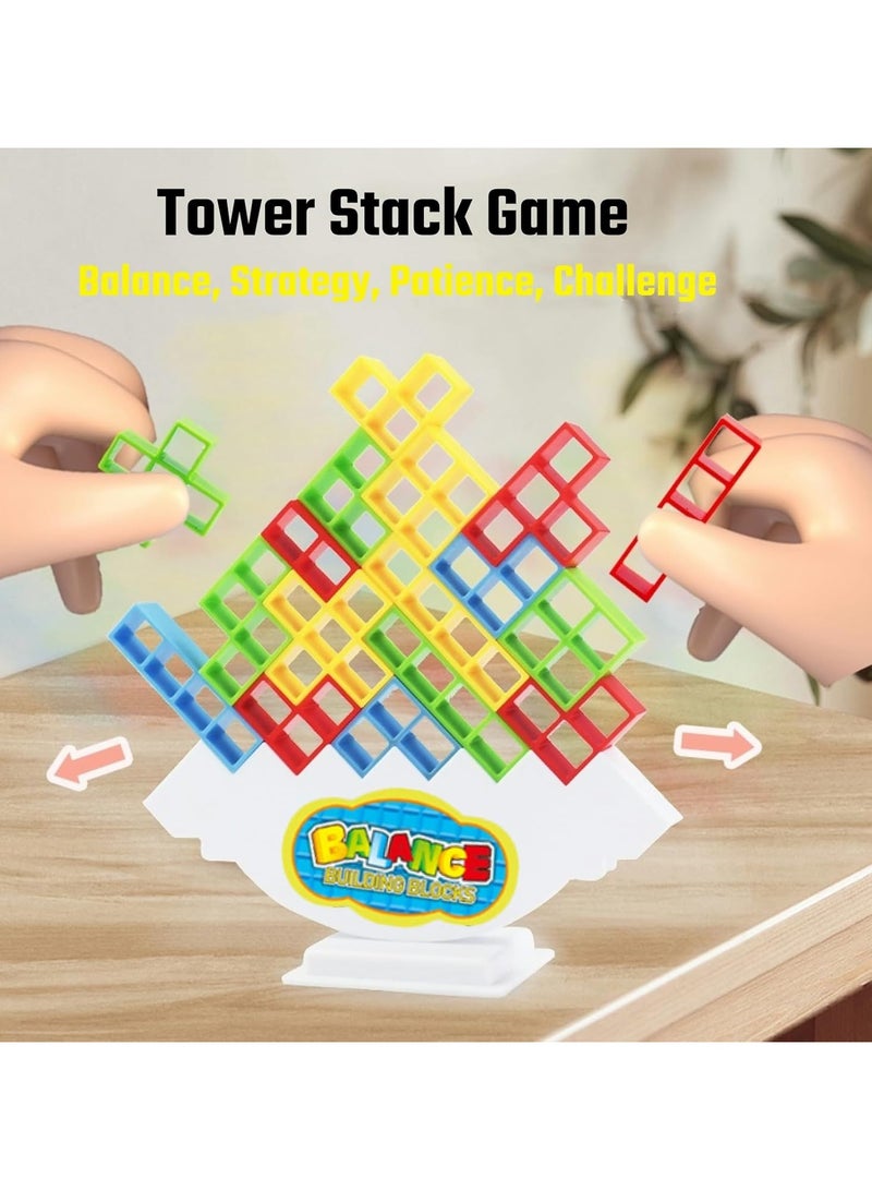 general 64-Piece Tetra Tower Stacking Game, Team Tower Tumbling Giant Stacking Game, Balance Stacking Blocks Game for Children and Adults Aged 6-12, Family Party Board Game, Educational STEM Toy - Image 2