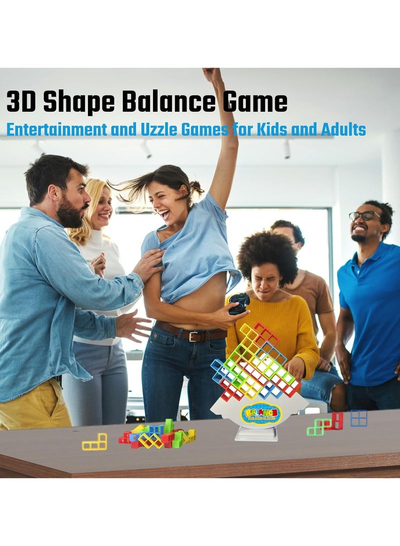 general 64-Piece Tetra Tower Stacking Game, Team Tower Tumbling Giant Stacking Game, Balance Stacking Blocks Game for Children and Adults Aged 6-12, Family Party Board Game, Educational STEM Toy - Image 4