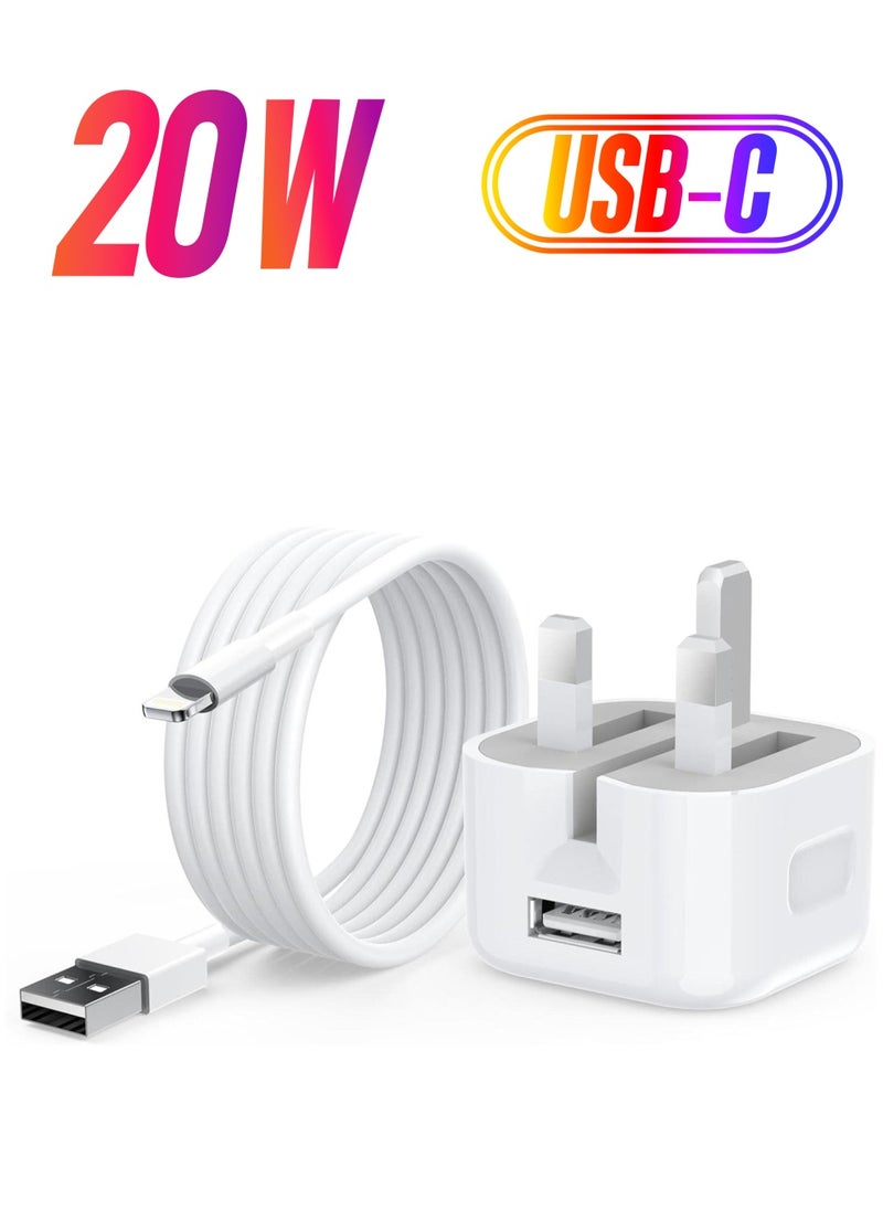 ELTRAZONE "Fast Charge Essential: USB-C Power Adapter with Type-C to Lightning Cable 20W in White"  - Image 1