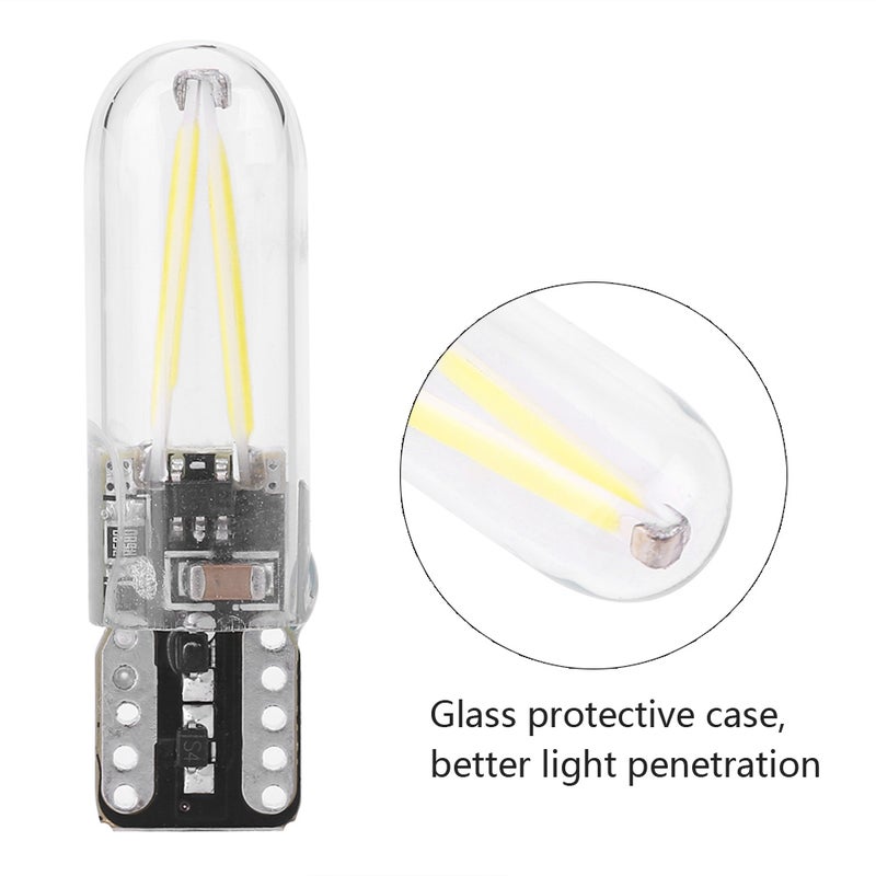 Pair of 8-28V W5W T10 Glass COB Filament LED Car Reading DRL Turn Signal LED Bulb White Light - Image 5