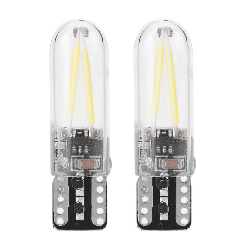 Pair of 8-28V W5W T10 Glass COB Filament LED Car Reading DRL Turn Signal LED Bulb White Light - Image 1