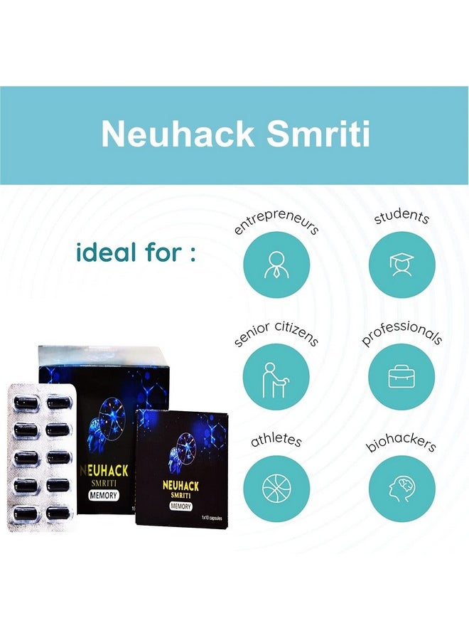Smriti Memory Capsules With Brahmi, Ashwagandha, Shankhpushpi | For Brain, Memory, Mind Support | Ayurvedic Nootropics Supplement - 100 Caps