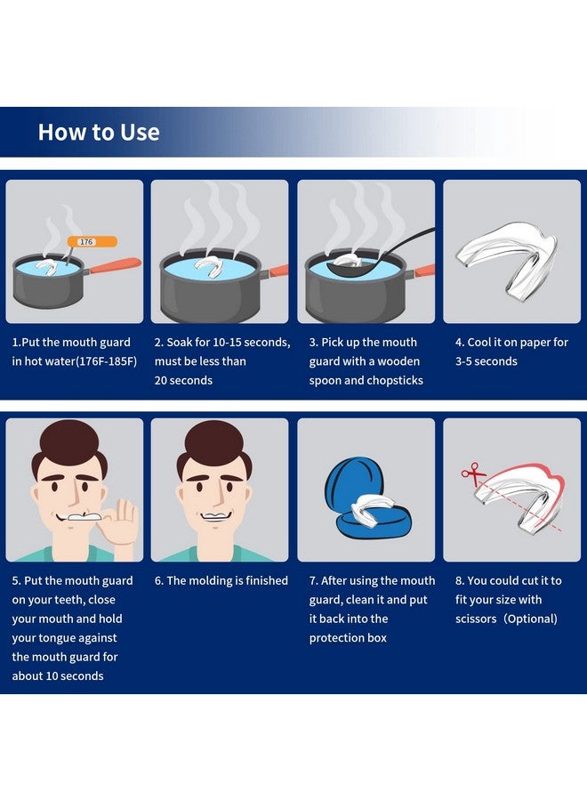 NEATEETH Glorysmile Mouth Guard For Clenching Teeth At Night, Upgraded Night Guards For Teeth Grinding, Pack Of 8 Moldable Mouth Guard Stops Bruxism And Teeth Clenching 2 Sizes With Two Travel Cases  - Image 5